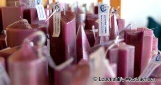 Handgefertigte Kerzen unserer Werkstatt